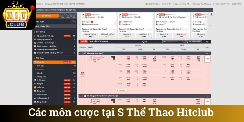 Cac mon cuoc tai S The Thao Hitclub Các môn cược tại S Thể Thao Hitclub