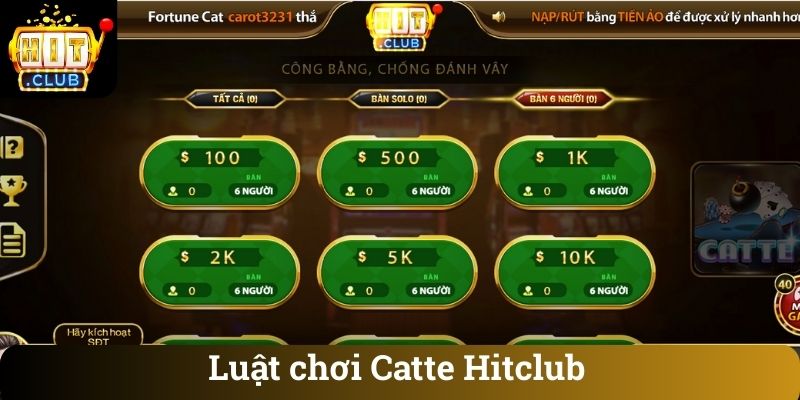 Luật chơi Catte Hitclub