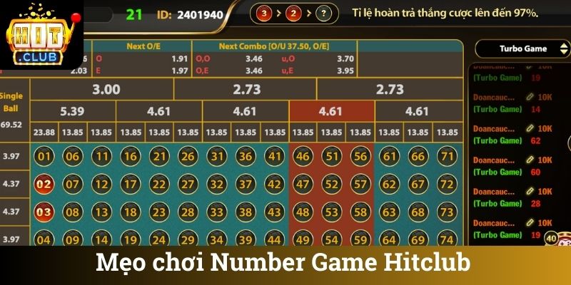 Mẹo chơi Number Game Hitclub