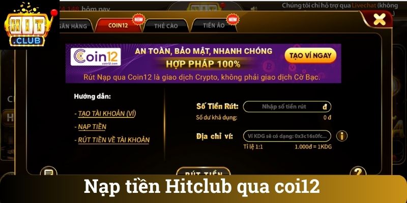 Nạp tiền Hitclub qua coi12